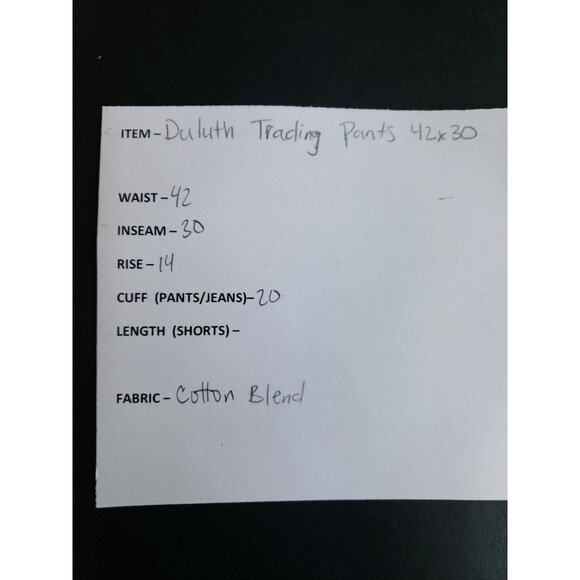 Duluth Trading Mens Size 42x30 Relaxed Fit Flex Fire Hose Pants Tan Cotton Blend - Picture 10 of 10